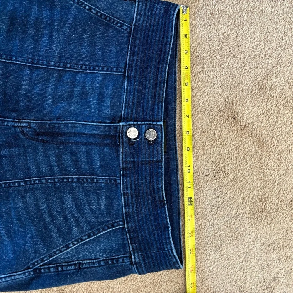 White House Black Market Dark Blue Flare Jeans Extra High-Rise Trouser Size 8 - Picture 8 of 13